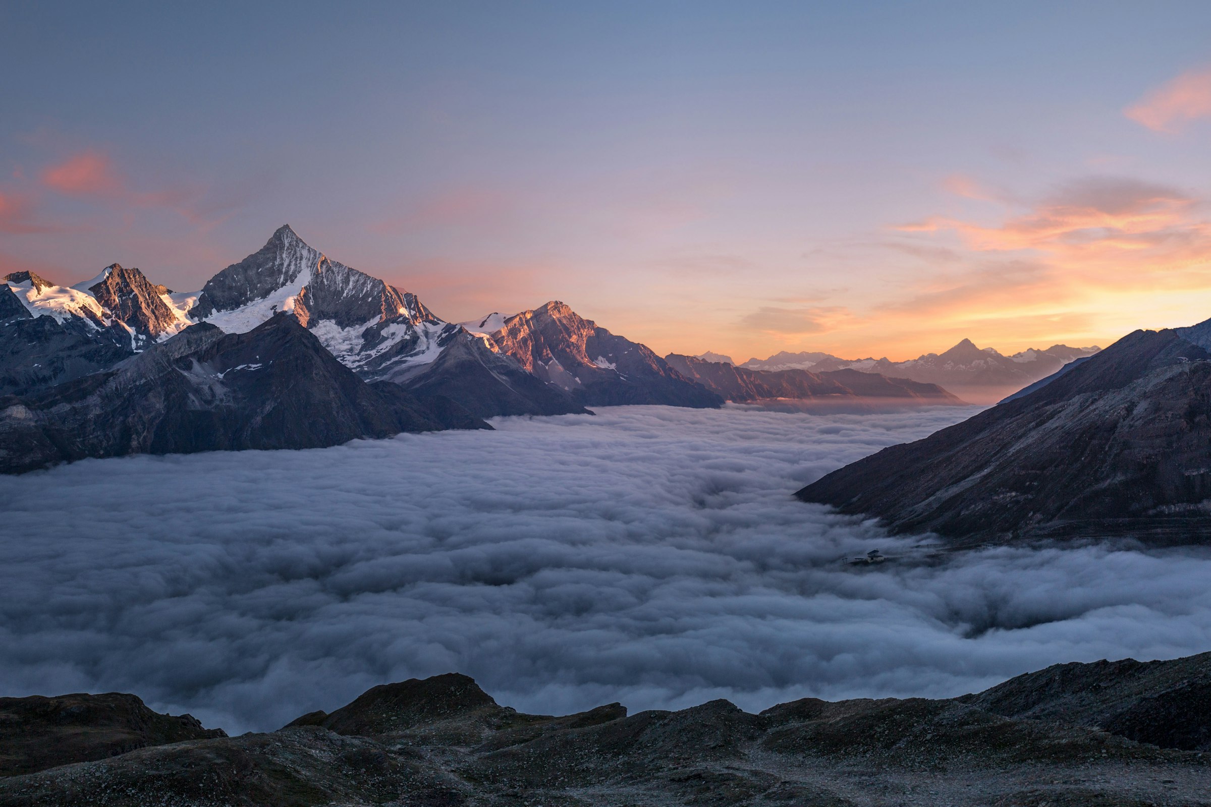 Mountain ridge at dawn